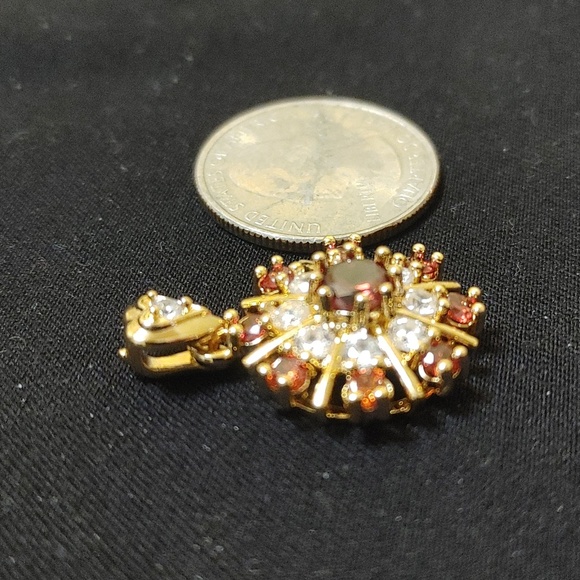 New simulated ruby cz gold filled pendant - Picture 4 of 9